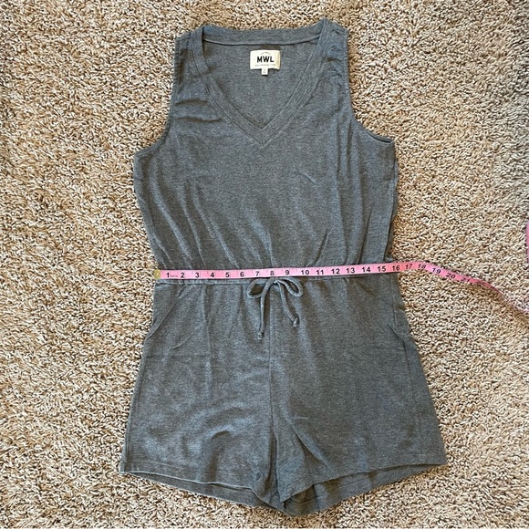 Madewell MWL Breeze Drawstring Romper Charcoal Gray Size Medium - Picture 9 of 11